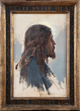 872.  ENRIQUE SIMONET LOMBARDO (Valencia, 1866-Madrid, 1927)Estudio cabeza de Jesús para su obra Flevit super Illam