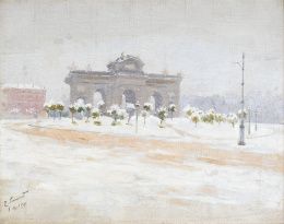 844.  ENRIQUE SIMONET LOMBARDO (Valencia, 1866-Madrid, 1927)Puerta de Alcalá