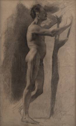 763.  JOAQUÍN AGRASOT  Y JUAN (Orihuela, Alicante, 1837-Valencia, 1919)Pareja de Academias de desnudos masculinos