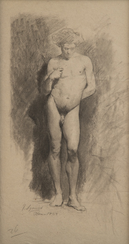 764.  JOAQUÍN AGRASOT  Y JUAN (Orihuela, Alicante, 1837-Valencia, 1919)Pareja de Academias de desnudos masculinos
