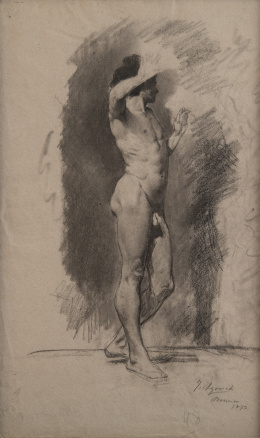 770.  JOAQUÍN AGRASOT  Y JUAN (Orihuela, Alicante, 1837-Valencia, 1919)Academia desnudo masculino