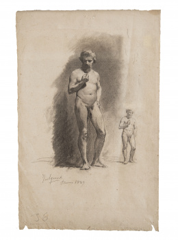 771.  JOAQUÍN AGRASOT  Y JUAN (Orihuela, Alicante, 1837-Valencia, 1919)Academia desnudo masculino