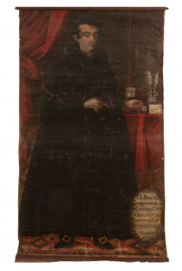 705.  ESCUELA MEXICANA, SIGLO XVIIIRetrato del Bachiller Don Fernando Belasco y Gomez Carrero