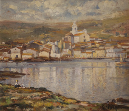 754.  ELISEO MEIFRÉN ROIG (Barcelona, 1859-1940)Vista de Cadaqués