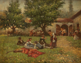 776.  RICARDO LÓPEZ CABRERA (Cantillana, Sevilla, 1864-Sevilla, 1930)Dia en el campo