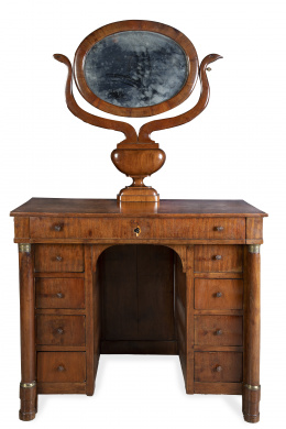 544.  Mueble tocador fernandino, de estilo imperio de madera de caoba.España, h. 1814 - 1836.