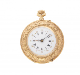 351.  Reloj lepine DEGHEIL & CIA Geneve, pp. S. XX en oro, con esmalte y diamantes 