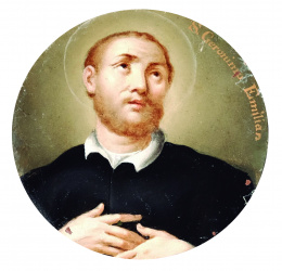 834.  ESCUELA MEXICANA, SIGLO XVIIIRetrato de San Jerónimo Emiliani