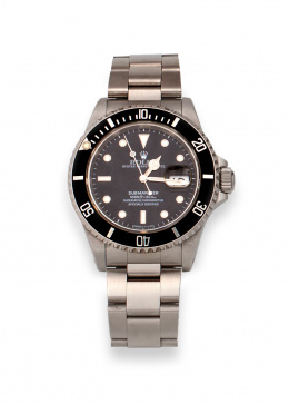 759.  Reloj ROLEX de caballero Oyster perpetual date SUBMARINER en acero.ref 16610 nº W325170