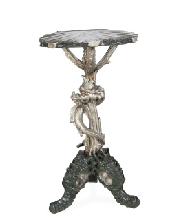 1105.  Velador "Grotto" en madera tallada, policromada y corleada.Venecia, ff. del S. XIX