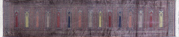 1162.  Alfombra de pasillo en seda, decorada con lámparas de mezquita en arcos.