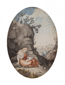 675.  LUCA CAPANO BENEDITT (Escuela italiana, siglo XVIII)Magdalena y San Jerónimo1787
