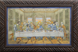 695.  "La última cena".
Panel de quince azulejos de cerámica esm