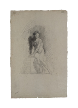864.  JOAQUÍN AGRASOT  Y JUAN (Orihuela, Alicante, 1837-Valencia, 1919)Pareja de Academias de desnudos masculinos