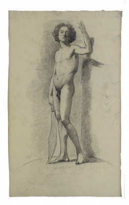 860.  JOAQUÍN AGRASOT  Y JUAN (Orihuela, Alicante, 1837-Valencia, 1919)Pareja de Academias de desnudos masculinos