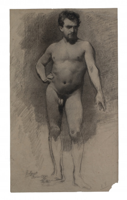 861.  JOAQUÍN AGRASOT  Y JUAN (Orihuela, Alicante, 1837-Valencia, 1919)Pareja de Academias de desnudos masculinos