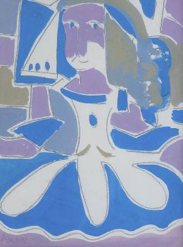 941.  JOSÉ DÍAZ (Campo de Criptana, 1930 - Madrid, 2015​)Menina azul