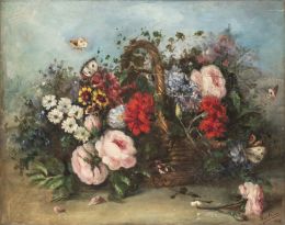 795.  MARÍA LUISA DE LA RIVA Y CALLOL DE MUÑOZ (Zaragoza, 1865-Madrid, 1926)Bodegón de flores