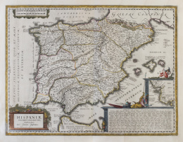 732.  JOHANNES JANSSONIUS (1588-1664) y ABRAHAM GOOS (1590-1643)"Hispaniae Veteris Descriptio"