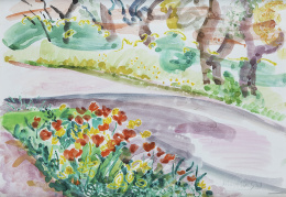 1003.  MENCHU GAL (Irún, 1919 - San Sebastián, 2008)Paisaje con flores