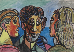 1014.  BENJAMÍN PALENCIA (Barrax, Albacete, 1894 - Madrid, 1980)Conversación, 1948