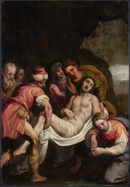 787.  SIMONE BARABINO (Val de Polcevera, Génova, c. 1585- 1620)El entierro de Cristo