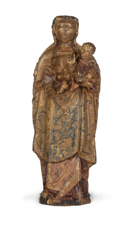 1092.  Virgen con el Niño.Madera tallada y policromada.Escuela de Malinas, S. XVI.