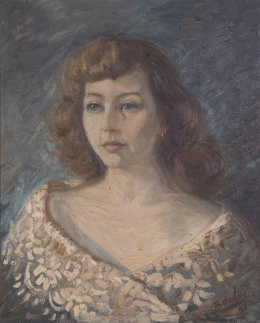 877.  JOSÉ BEULAS (Santa Coloma de Farnés, 1921 - Huesca, 2017)Retrato femenino, 1951