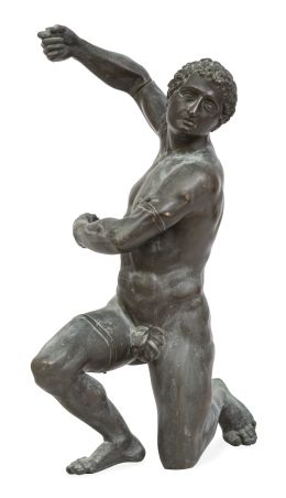 667.  Atleta.Escultura de bronce siguiendo modelos clásicos.S. XIX.