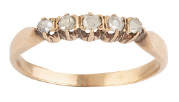 108.  Sortija cintillo de brillantes de pp. S. XX