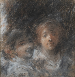858.  FRANCISCO DOMINGO Y MARQUÉS (Valencia, 1842 - Madrid, 1920)Retrato de niños