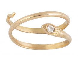 144.  Sortija con diseño de serpiente con brillante adornando la cabeza