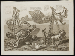 866.  GIOVANNI BATTISTA PIRANESI (Mozano di Mestre, 1720 - Roma, 1778)Cuatro grabados de la “Serie de las lucernas antiguas en terracota”..