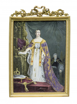 253.  ESCUELA FRANCESA, SIGLO XIXRetrato de María Clotilde de Francia, Reina consorte de Cerdeña.