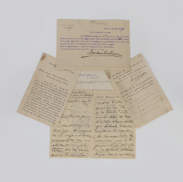 1327.  Lote formado por tres cartas; Dos escritas por Mariano Benlliure, y una por el Marqués de Comillas, dirigidas a Don Juan Ruiz de Luna..