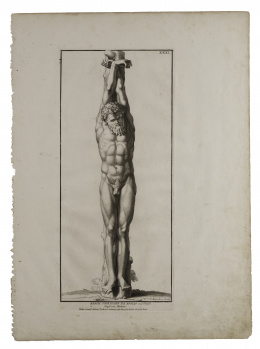 744.1.  CLAUDE RANDON (sculp) ANDRIOT (incid) y SURIAMarsias Scorticato da Apollo, Sátiro, Retrato de Heloisa y retrato de Abelardo