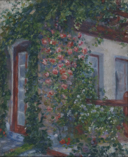 888.  MARGUERITTE MOMMEN ITHIER (Bélgica, s.XX)Le rosier de la terrasse, 1936