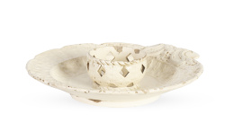 1188.  Mancerina de cerámica esmaltada en blanco.S. XVIII.
