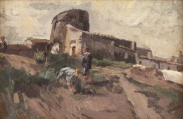 817.  FRANCISCO GIMENO ARASA (Tortosa, Tarragona, 1858-Barcelona, 1927)Paisaje 