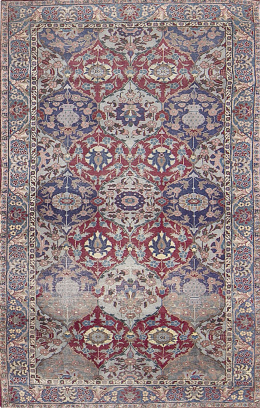 638.  Antigua alfombra persa Sene Baft con dibujo de Khesti.
