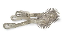 1225.  Pareja de espuelas antiguas de metal.S. XVIII - XIX.