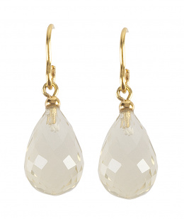 237.  Pendientes largos de citrino talla briolette