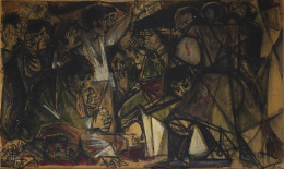 884.  ÁLVARO DELGADO (Madrid, 1922 - 2016)Los fusilamientos de la Moncloa d&#39;aprés Goya, 1960
