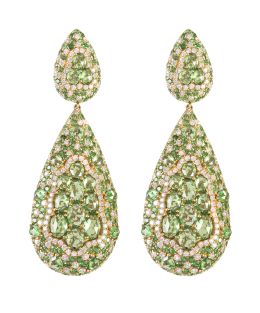 256.  Elegantes pendientes largos con diseño de grandes gotas de 