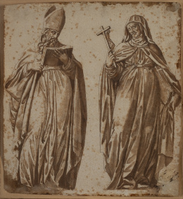 760.  ESCUELA SEVILLANA, H. 1600San Agustín y Santa Teresa