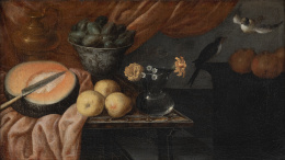 790.  BLAS DE LEDESMA (pintor activo en Granda, entre 1602 y 1617)Pareja de bodegones