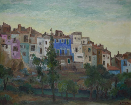961.  LUIS GARCÍA - OCHOA (San Sebastián, 1920 - 2019)Vista de pueblo