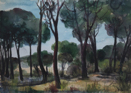 964.  LUIS GARCÍA - OCHOA (San Sebastián, 1920 - 2019)Paisaje con árboles 