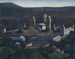 960.  LUIS GARCÍA - OCHOA (San Sebastián, 1920 - 2019)Vista del Real Monasterio de San Lorenzo de El Escorial