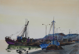 958.  LUIS GARCÍA - OCHOA (San Sebastián, 1920 - 2019)Vista de puerto
